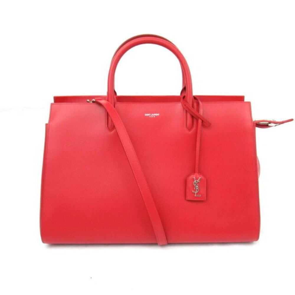 Saint Laurent red leather tote bag - Picture 2 of 10